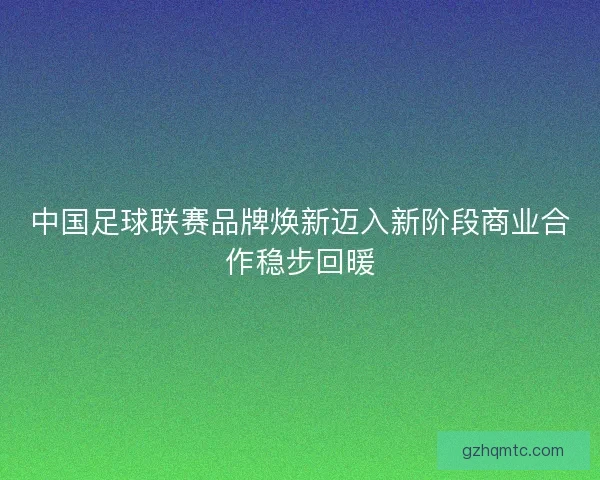 中国足球联赛品牌焕新迈入新阶段商业合作稳步回暖