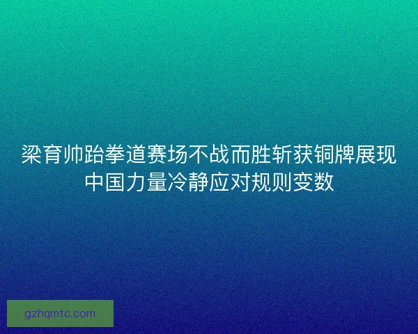 梁育帅跆拳道赛场不战而胜斩获铜牌展现中国力量冷静应对规则变数